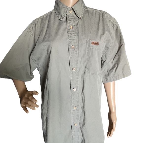 Carhartt Tan Cotton Canvas Short Sleeve Button Down Work Shirt Size M - Picture 3 of 8